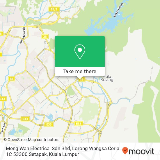 Meng Wah Electrical Sdn Bhd, Lorong Wangsa Ceria 1C 53300 Setapak map