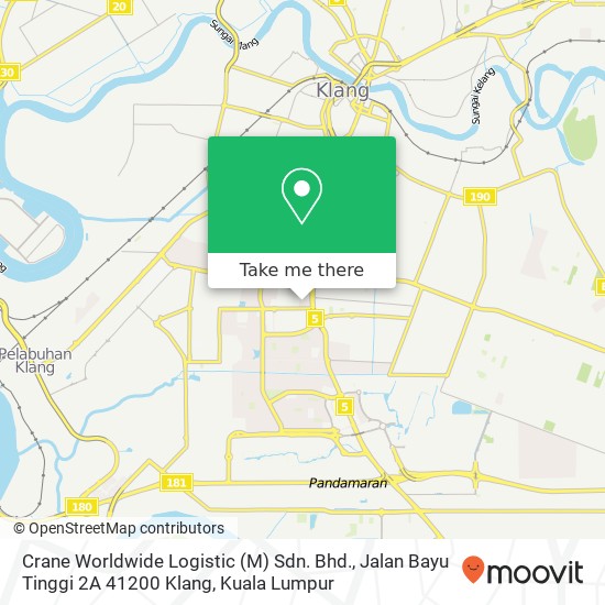 Peta Crane Worldwide Logistic (M) Sdn. Bhd., Jalan Bayu Tinggi 2A 41200 Klang