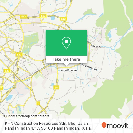 Peta KHN Construction Resources Sdn. Bhd., Jalan Pandan Indah 4 / 1A 55100 Pandan Indah