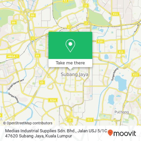 Peta Medias Industrial Supplies Sdn. Bhd., Jalan USJ 5 / 1C 47620 Subang Jaya