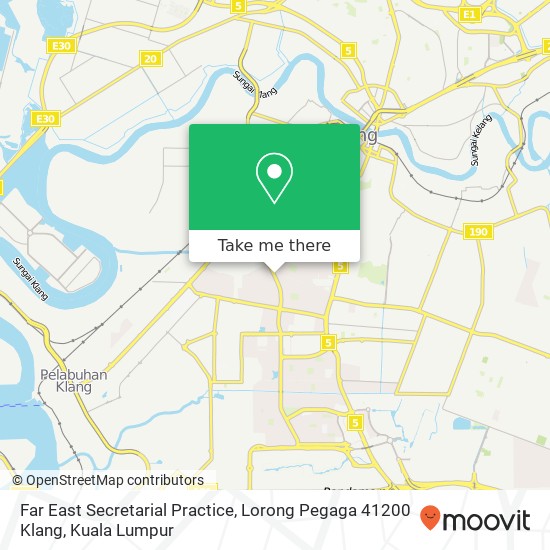 Peta Far East Secretarial Practice, Lorong Pegaga 41200 Klang