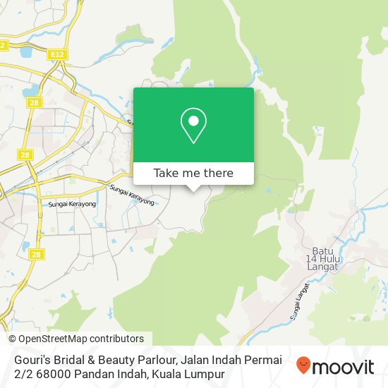 Gouri's Bridal & Beauty Parlour, Jalan Indah Permai 2 / 2 68000 Pandan Indah map