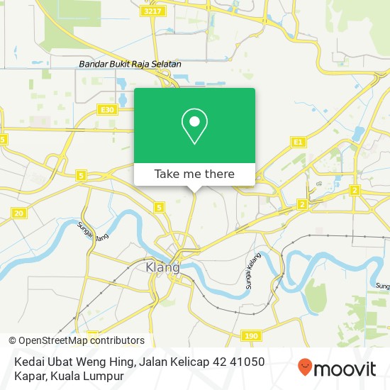 Kedai Ubat Weng Hing, Jalan Kelicap 42 41050 Kapar map