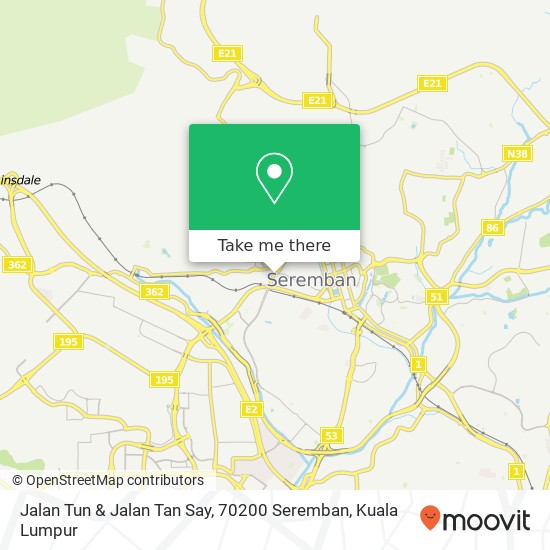 Peta Jalan Tun & Jalan Tan Say, 70200 Seremban