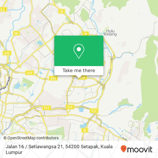 Peta Jalan 16 / Setiawangsa 21, 54200 Setapak