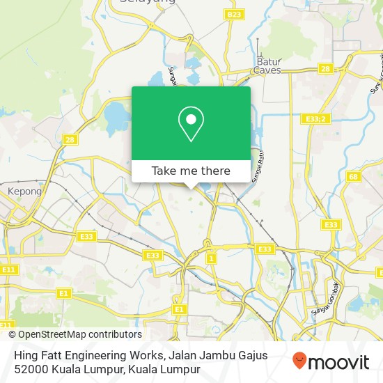 Peta Hing Fatt Engineering Works, Jalan Jambu Gajus 52000 Kuala Lumpur