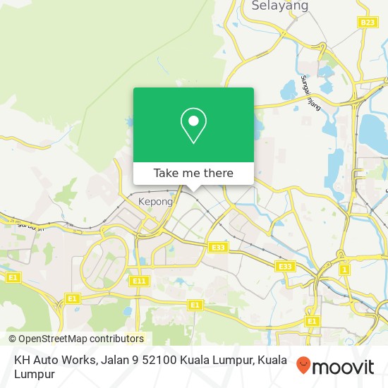 Peta KH Auto Works, Jalan 9 52100 Kuala Lumpur