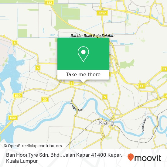 Ban Hooi Tyre Sdn. Bhd., Jalan Kapar 41400 Kapar map