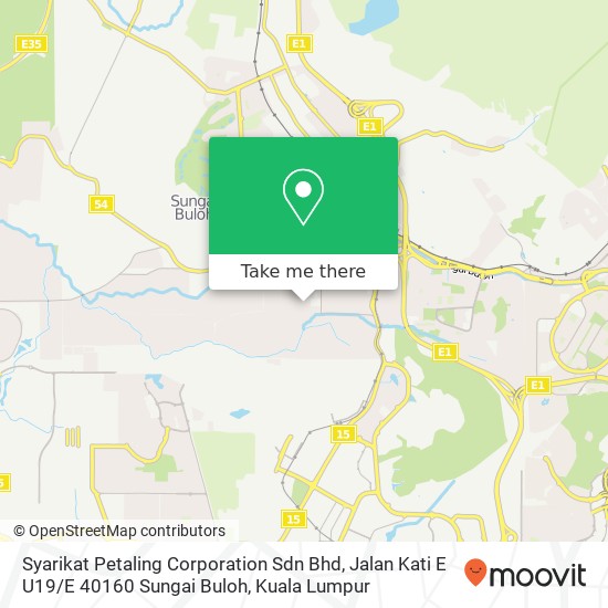 Syarikat Petaling Corporation Sdn Bhd, Jalan Kati E U19 / E 40160 Sungai Buloh map