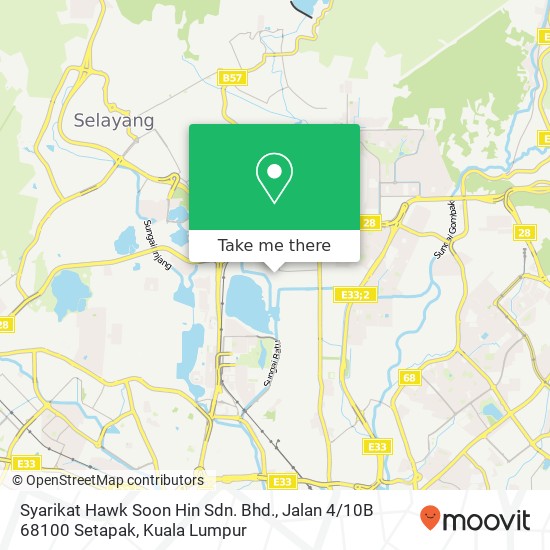 Syarikat Hawk Soon Hin Sdn. Bhd., Jalan 4 / 10B 68100 Setapak map