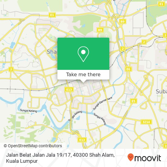 Peta Jalan Belat Jalan Jala 19 / 17, 40300 Shah Alam