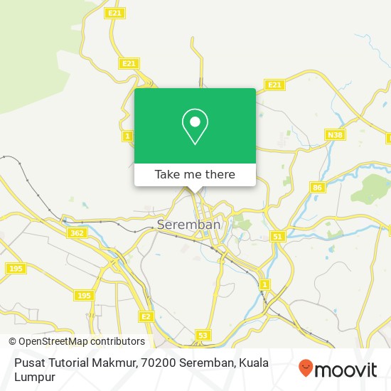 Peta Pusat Tutorial Makmur, 70200 Seremban