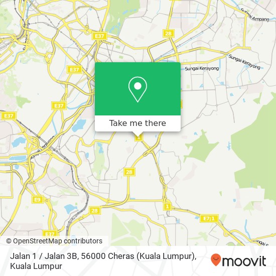 Peta Jalan 1 / Jalan 3B, 56000 Cheras (Kuala Lumpur)
