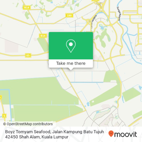 Peta Boyz Tomyam Seafood, Jalan Kampung Batu Tujuh 42450 Shah Alam