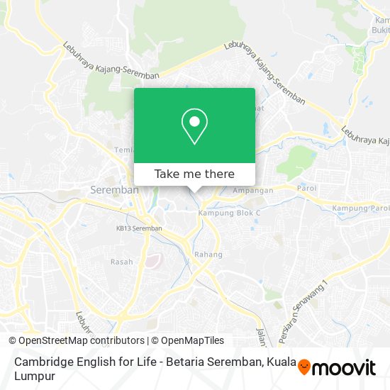 Cambridge English for Life - Betaria Seremban map
