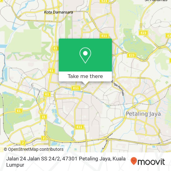 Peta Jalan 24 Jalan SS 24 / 2, 47301 Petaling Jaya