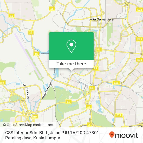 CSS Interior Sdn. Bhd., Jalan PJU 1A / 20D 47301 Petaling Jaya map