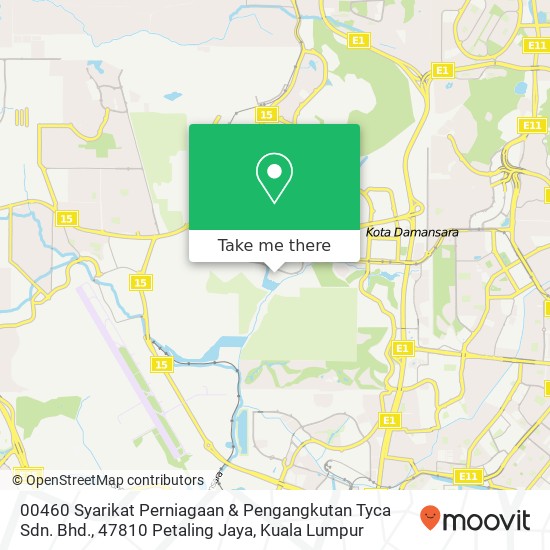 Peta 00460 Syarikat Perniagaan & Pengangkutan Tyca Sdn. Bhd., 47810 Petaling Jaya