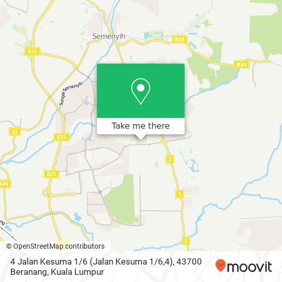 4 Jalan Kesuma 1 / 6 (Jalan Kesuma 1 / 6,4), 43700 Beranang map