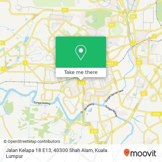 Peta Jalan Kelapa 18 E13, 40300 Shah Alam