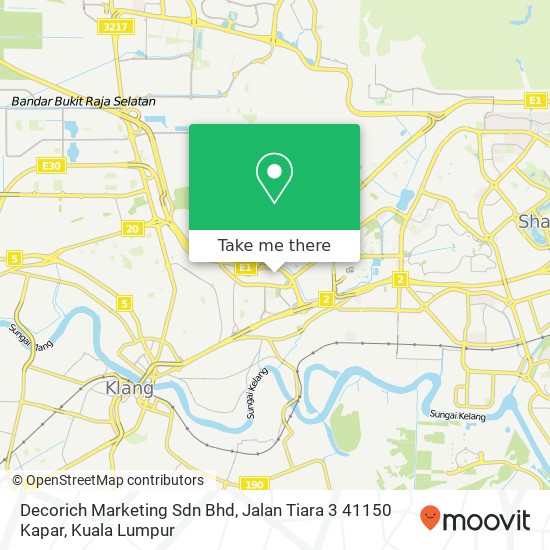 Peta Decorich Marketing Sdn Bhd, Jalan Tiara 3 41150 Kapar