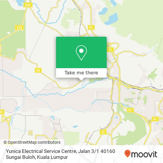 Peta Yunica Electrical Service Centre, Jalan 3 / 1 40160 Sungai Buloh