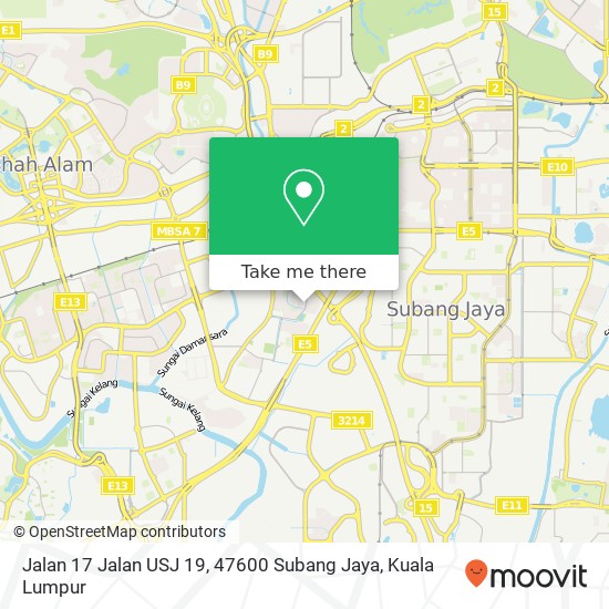Peta Jalan 17 Jalan USJ 19, 47600 Subang Jaya