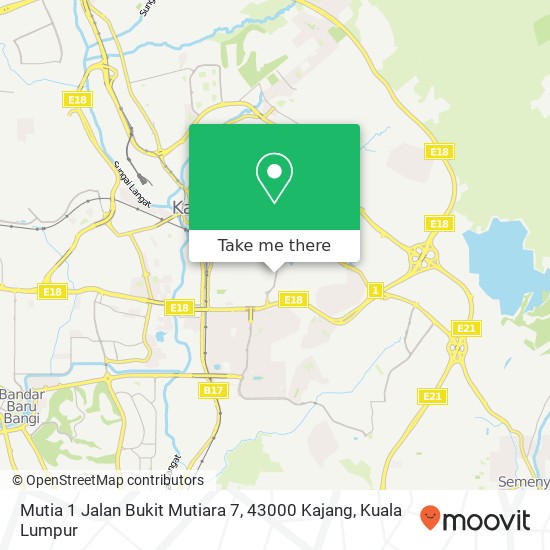 Peta Mutia 1 Jalan Bukit Mutiara 7, 43000 Kajang