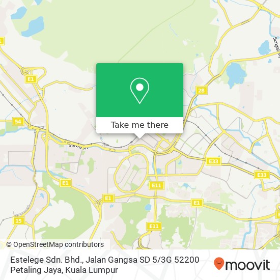 Estelege Sdn. Bhd., Jalan Gangsa SD 5 / 3G 52200 Petaling Jaya map