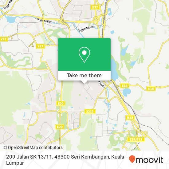 Peta 209 Jalan SK 13 / 11, 43300 Seri Kembangan