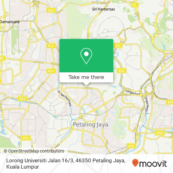 Peta Lorong Universiti Jalan 16 / 3, 46350 Petaling Jaya