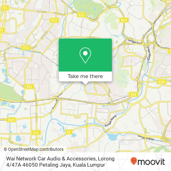 Wai Network Car Audio & Accessories, Lorong 4 / 47A 46050 Petaling Jaya map