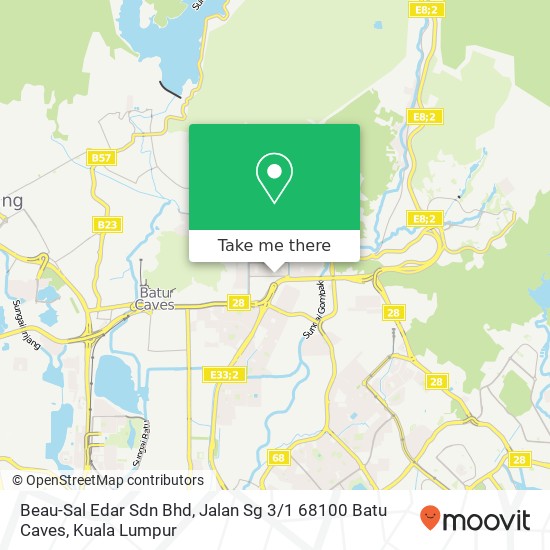 Peta Beau-Sal Edar Sdn Bhd, Jalan Sg 3 / 1 68100 Batu Caves