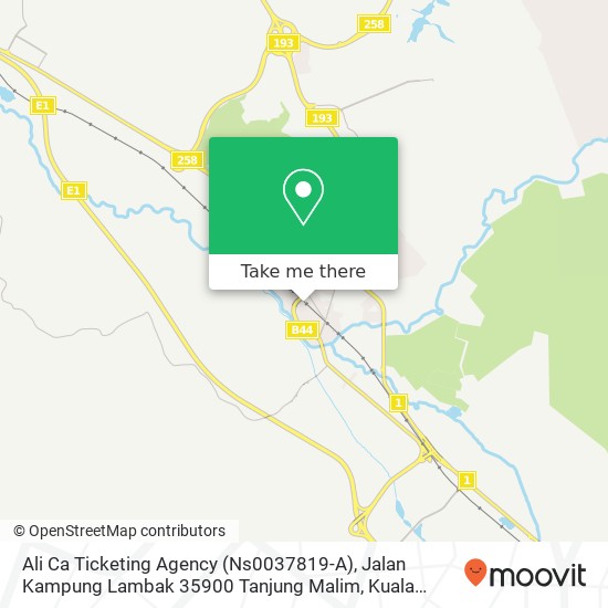 Peta Ali Ca Ticketing Agency (Ns0037819-A), Jalan Kampung Lambak 35900 Tanjung Malim