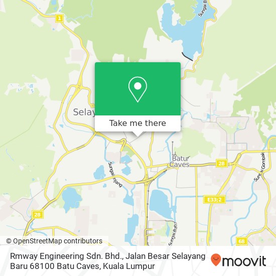 Peta Rmway Engineering Sdn. Bhd., Jalan Besar Selayang Baru 68100 Batu Caves