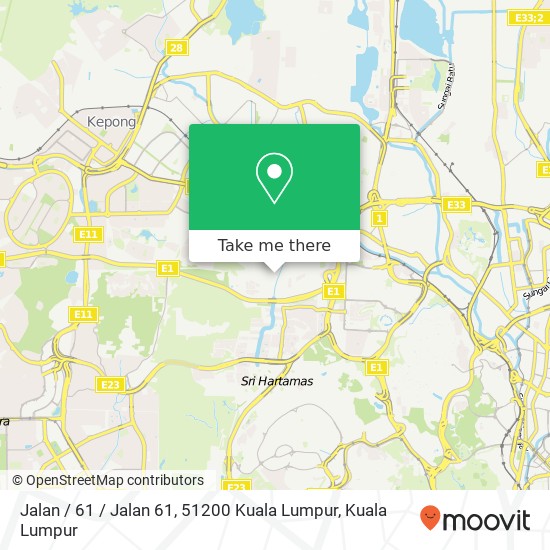 Peta Jalan / 61 / Jalan 61, 51200 Kuala Lumpur