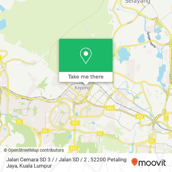 Peta Jalan Cemara SD 3 / / Jalan SD / 2 , 52200 Petaling Jaya