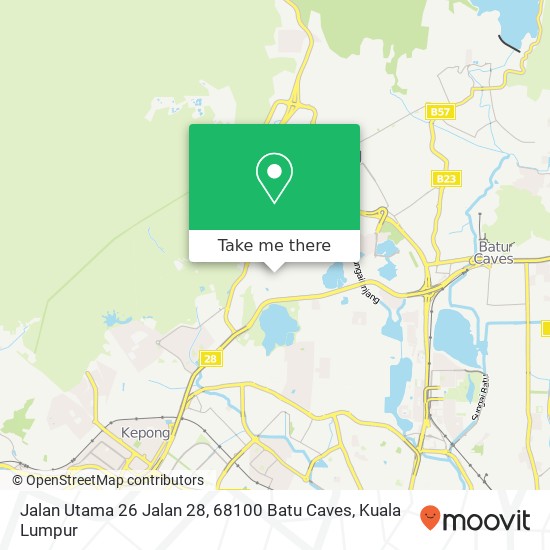 Peta Jalan Utama 26 Jalan 28, 68100 Batu Caves