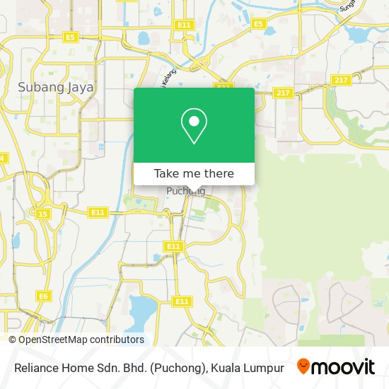 Reliance Home Sdn. Bhd. (Puchong) map