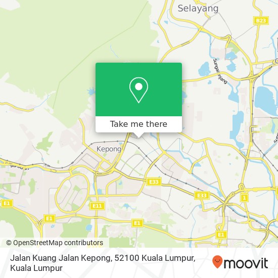 Peta Jalan Kuang Jalan Kepong, 52100 Kuala Lumpur