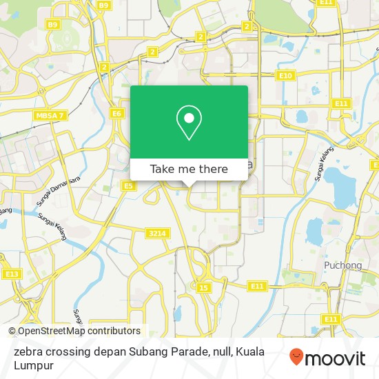 zebra crossing depan Subang Parade, null map
