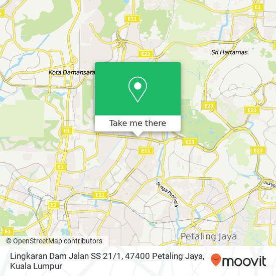 Lingkaran Dam Jalan SS 21 / 1, 47400 Petaling Jaya map