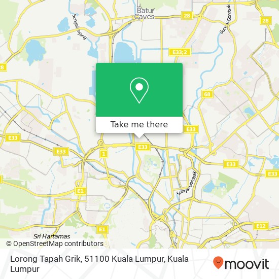 Peta Lorong Tapah Grik, 51100 Kuala Lumpur