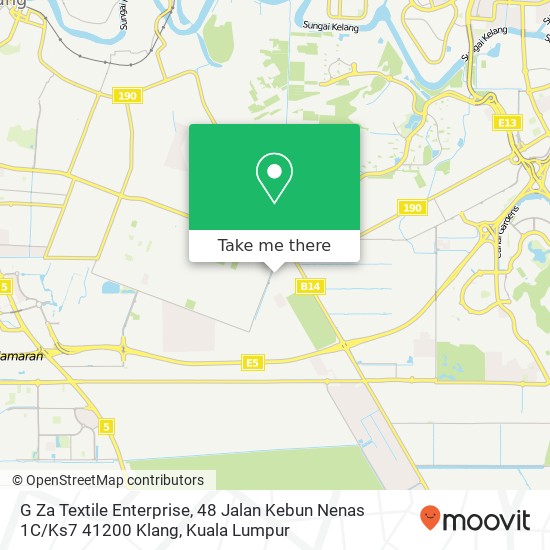 G Za Textile Enterprise, 48 Jalan Kebun Nenas 1C / Ks7 41200 Klang map