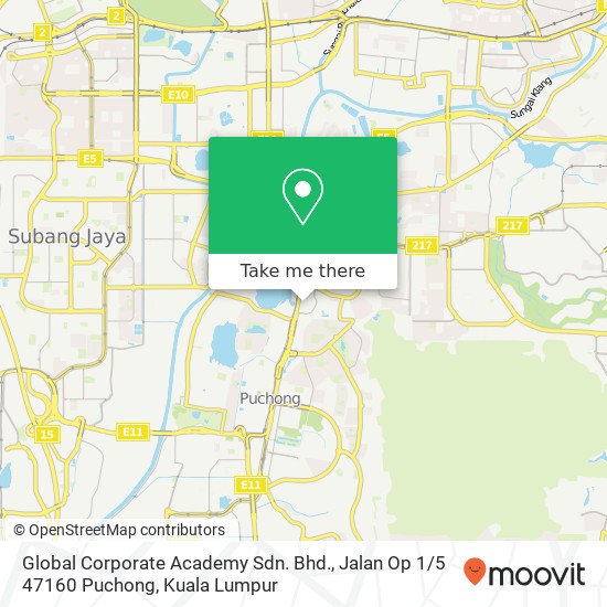 Peta Global Corporate Academy Sdn. Bhd., Jalan Op 1 / 5 47160 Puchong