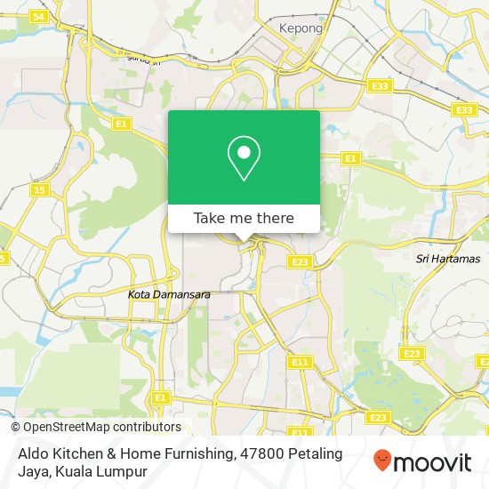 Aldo Kitchen & Home Furnishing, 47800 Petaling Jaya map