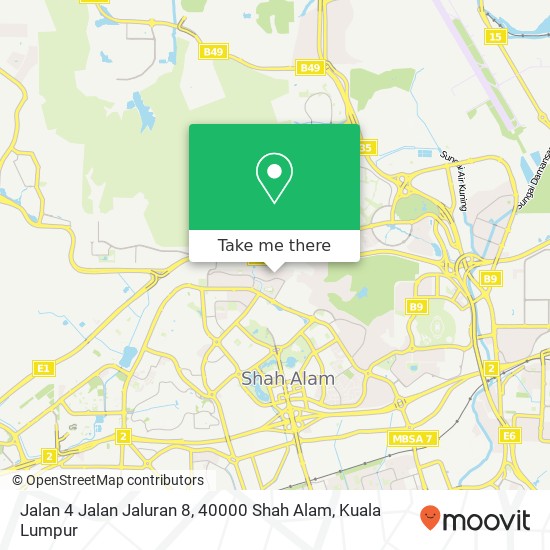 Peta Jalan 4 Jalan Jaluran 8, 40000 Shah Alam