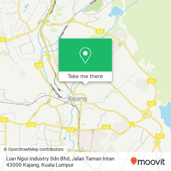 Peta Lian Ngoi Industry Sdn Bhd, Jalan Taman Intan 43000 Kajang