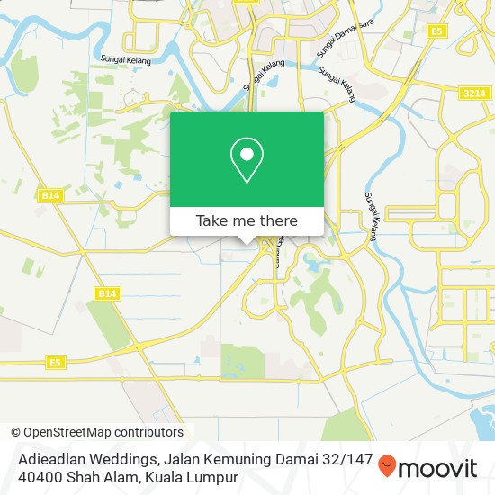 Peta Adieadlan Weddings, Jalan Kemuning Damai 32 / 147 40400 Shah Alam