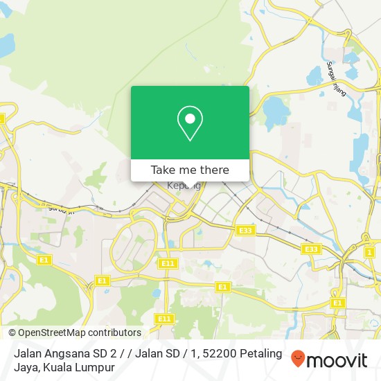Peta Jalan Angsana SD 2 / / Jalan SD / 1, 52200 Petaling Jaya